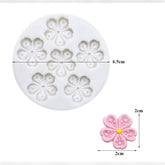 Molde Silicona Flor Sakura Mini x 6